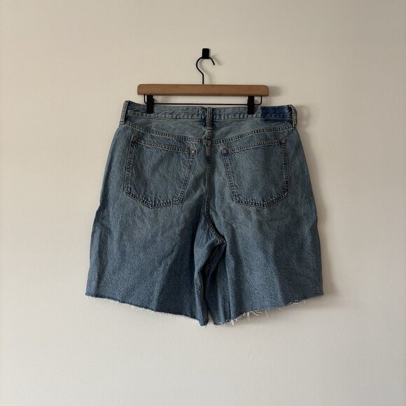 Abercrombie & Fitch Curve Love Mid Rise The A&F Jort Shorts Raw Hem Women’s 32 - Picture 16 of 16